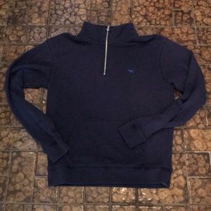 Navy long sleeve 3/4 zip up sweatshirt